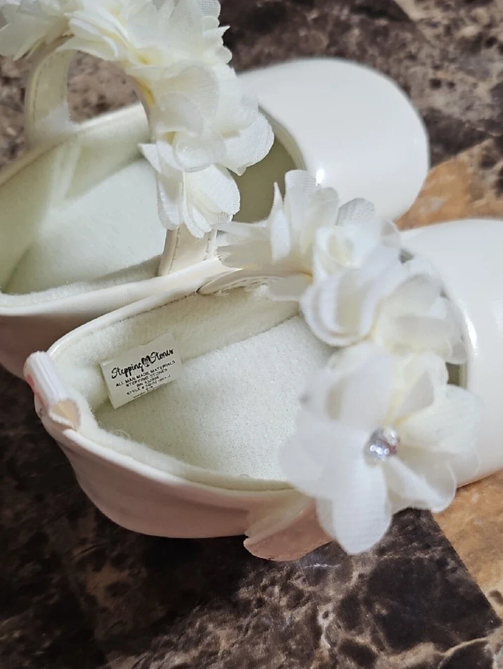 Infant Cream Floral Mary Jane Dress Shoes